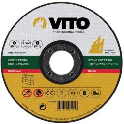 Vito Pro-power - Disque à tronçonner la pierre Diamètre 180 mm Alésage 22 mm vitopower