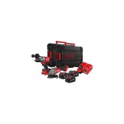 Milwaukee - Lot Fuel Perceuse visseuse et Meuleuse M18FPP2Y2-503X chargeur + 3 batt. 5.0Ah