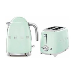 Smeg - Pack Bouilloire 1.7L 7 Tasses + Grille-pain 1500W 4 Tranches Vert d'eau - Vert