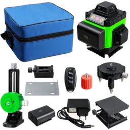 Niveau Laser 4D 360° 16 lignes automatique FASGet 2 Batteries avec accessoires lcd