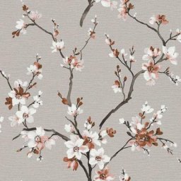 Papier Peint fleuri gris effet satiné Papier à motifs fleurs rose et blanc Tapisserie intissée pour