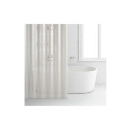 Rideau douche 180x200cm peva rayé blanc/beige - Rayen
