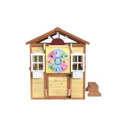 Salle de jeux pour enfants en bois massif, maison de jardin de chambre d'enfants avec tabourets de