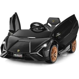 Lamborghini Voiture Électrique 12V pour Enfant avec 2 Vitesses et Télécommande à Distance, Voiture