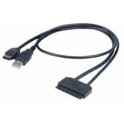 Akasa - Convertisseur de câble Flextor eSATA/SATA 0.4 m - AK-CBSA03-80BK - 0.40 m - noir - [1x sata