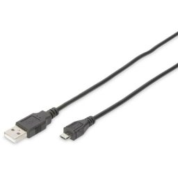 Digitus - Câble usb usb 2.0 usb-a mâle, USB-Micro-B mâle 1.00 m noir rond, blindage double