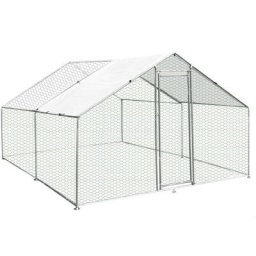 Enclos Poulailler Extérieur 3mx4mx2m Volière Acier Galvanisé Volaille Cage Animal Chien Lapin