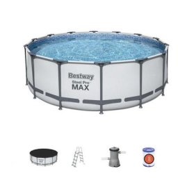 Bestway 5612X Steel Pro MAX piscine hors sol ronde cm 427x122 h avec cadre de pompe de filtration