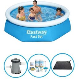 Bestway - Piscine Fast Set - Plus des accessoires - 244x61 cm - Bleu