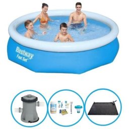 Bestway - Piscine Fast Set - Plus des accessoires - 305x76 cm - Bleu