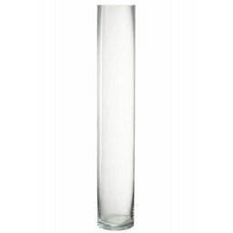 Lana Deco - Vase cylindrique en verre transparent 10x10x61 cm - Transparant