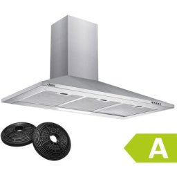 Ciarra - Hotte Murale 90cm 370 m3/h 2pcs Filtre Charbon 3 Vitesses Evacuation Ou Recyclage Inox