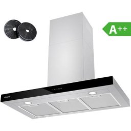 Ciarra - a++ Hotte Tactile 90cm - 650 m3/h - 4 Vitesses - Booster - 2pcs Filtre Actif - Recyclage