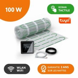 EcoPRO-100 Kit carrelage, pierre, chape 100 W/m² + Thermostat mcs 750 WiFi Noir 2.5 m²