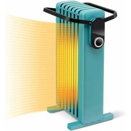 Radiateur à Bain d'Huile Portable 7 Éléments 1500W avec Porte-Serviette 3 Niveaux de Puissance,