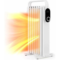 Radiateur Bain d'Huile Portable Chauffant Silencieux 1500W, jusqu'à 25 m², Porte-serviette