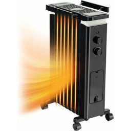 GOPLUS Radiateur Bain d’Huile Portable Chauffant Silencieux 1500W, Thermostat Réglable,