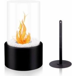 Cheminée Portable de Table au Bioéthanol, Cercle en Croix Cheminee Ethanol