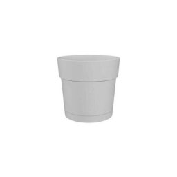 Pot a fleurs et plantes rond capri large - Plastique - Réservoir d'eau - diametre 40 cm - Blanc