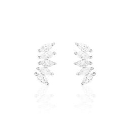 Bijoux D'oreilles Edma Or Blanc Oxyde De Zirconium