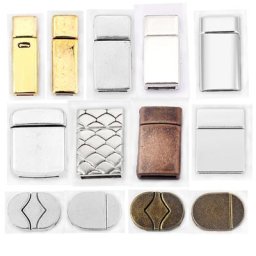 Fermoir magnétique plat en rhodium pour bracelets à bricoler soi-même accessoires de bracelet cuir