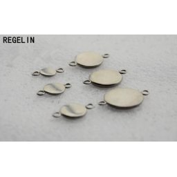 REGELIN-Espaceurs de bijoux en acier inoxydable connecteur à double trou base vierge lunette en