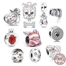 Gants de boxe licorne volante cochon breloque perle en argent Sterling 925 bijoux cadeau adapté
