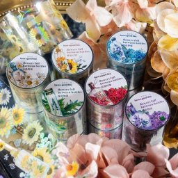Rubans adhésifs décoratifs fleurs tombant entre les vases rubans de masquage Scrapbooking
