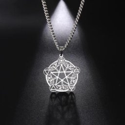 LIKGREAT-Collier Pentagramme Classique pour Homme et Femme Amulette Extron en Acier Inoxydable