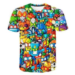 T-shirt col rond pour garçon et fille haut décontracté dessin animé nouvelle collection été 2023