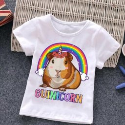 T-shirt d'été pour garçons et filles haut pour enfants dessin animé animaux dessin animé Guinée