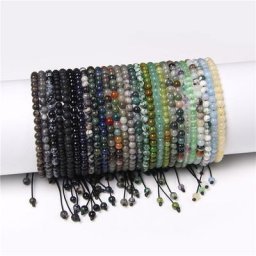 Bracelet Vintage en Pierre Naturelle pour Homme Bijoux de Yoga Perles de Chakras Réglables Cadeau