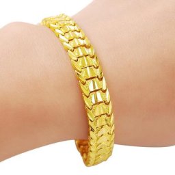 Bracelet cubain en or véritable 24 carats 8mm sur le côté bijoux pour femmes et hommes cadeaux