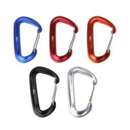 Mousquetons en alliage d'aluminium en forme de D petit porte-clés mousqueton clip camping en