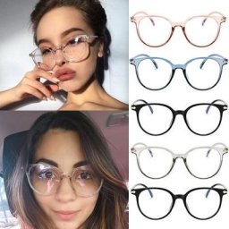 Lunettes de Soleil Transparentes UV400 Rondes et Transparentes Verres Miroir Vintage à la Mode