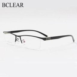 BCLEAR-Lunettes à jante avant en alliage de titane demi-monture bras de temple flexibles monture