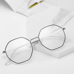 Monture de lunettes hexagonales anti-lumière bleue vintage pour hommes et femmes lentille myopie