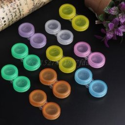 Étui pour lentilles de contact L + R 10 pièces support de rangement récipient de trempage