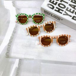 Lunettes de soleil en treillis pour enfants nouvelle collection de lunettes de soleil Vintage à