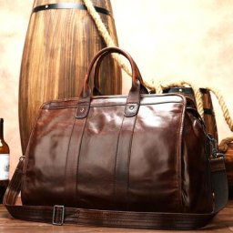 MAHEU-Sac de Voyage en Cuir Lisse pour Homme et Femme Sacoche Unisexe Vintage Bagage à Main
