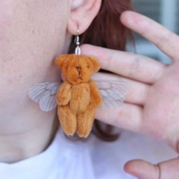 Boucles d'Oreilles en Forme d'Ours en Peluche et Libellule Bizarre Jouet Animal