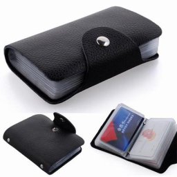Porte-cartes en cuir PU pour hommes et femmes 12/24 pièces porte-cartes de visite pochette pour