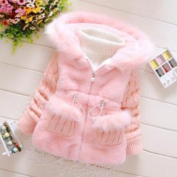 Veste d'hiver épaisse et chaude en peluche pour bébé fille manteau pull à capuche vêtements