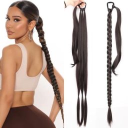 Queue de cheval longue synthétique pour femmes extensions de cheveux queue de cheval tressée