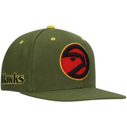 Casquette ajustée pour homme Mitchell & Ness x Lids Olive Atlanta Hawks Hardwood Classics Dusty - Homme Taille: 7 1/8