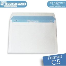 Enveloppebulle - Lot de 500 Enveloppes blanches C5 - gamme Courrier+ (sans fenêtre)