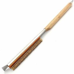 Brosse pour pierre à pizza de 53.5 cm avec grattoir - L'outil de nettoyage parfait pour les fours à
