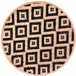 Zen Et Ethnique - Set de table rond beige et noir en feuilles de Bambou - 38 cm
