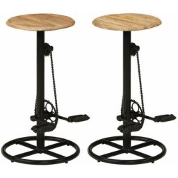 Lot de 2 Chaises de bar Tabourets de bar - Tabouret Haut Bois de manguier solide BV879951 Bonnevie