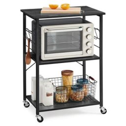 Vasagle Étagère de Cuisine à Roulettes, Chariot à 3 Niveaux, Support pour Micro-Ondes, Four,